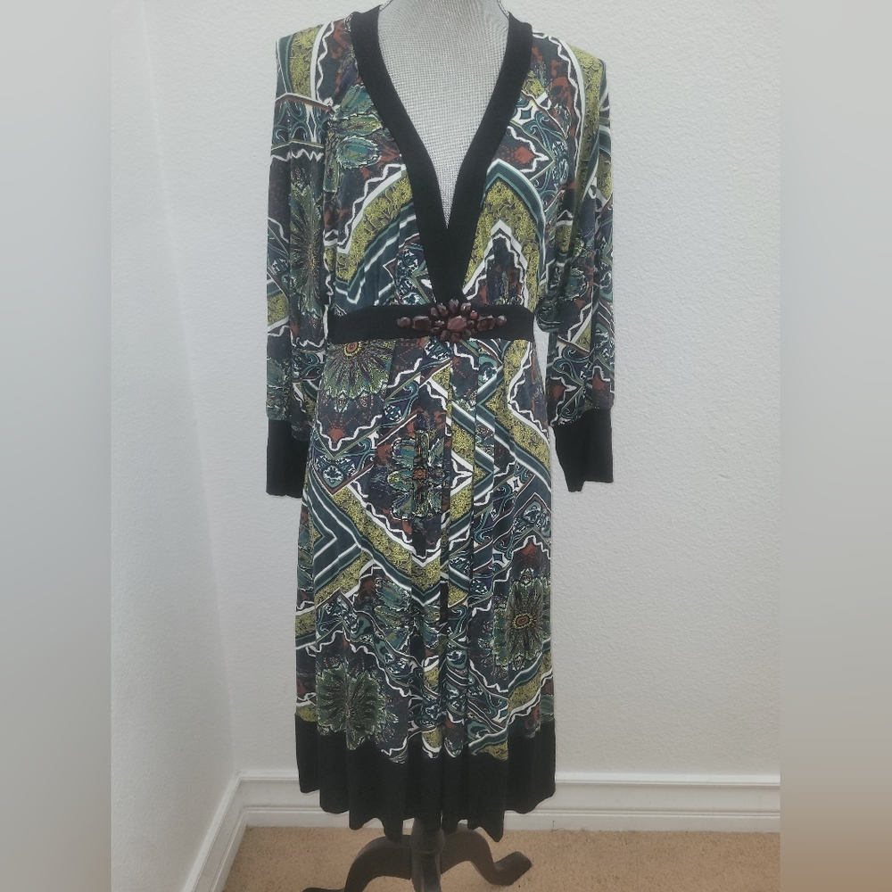 Karen Kane Bejeweled Pleated Dress